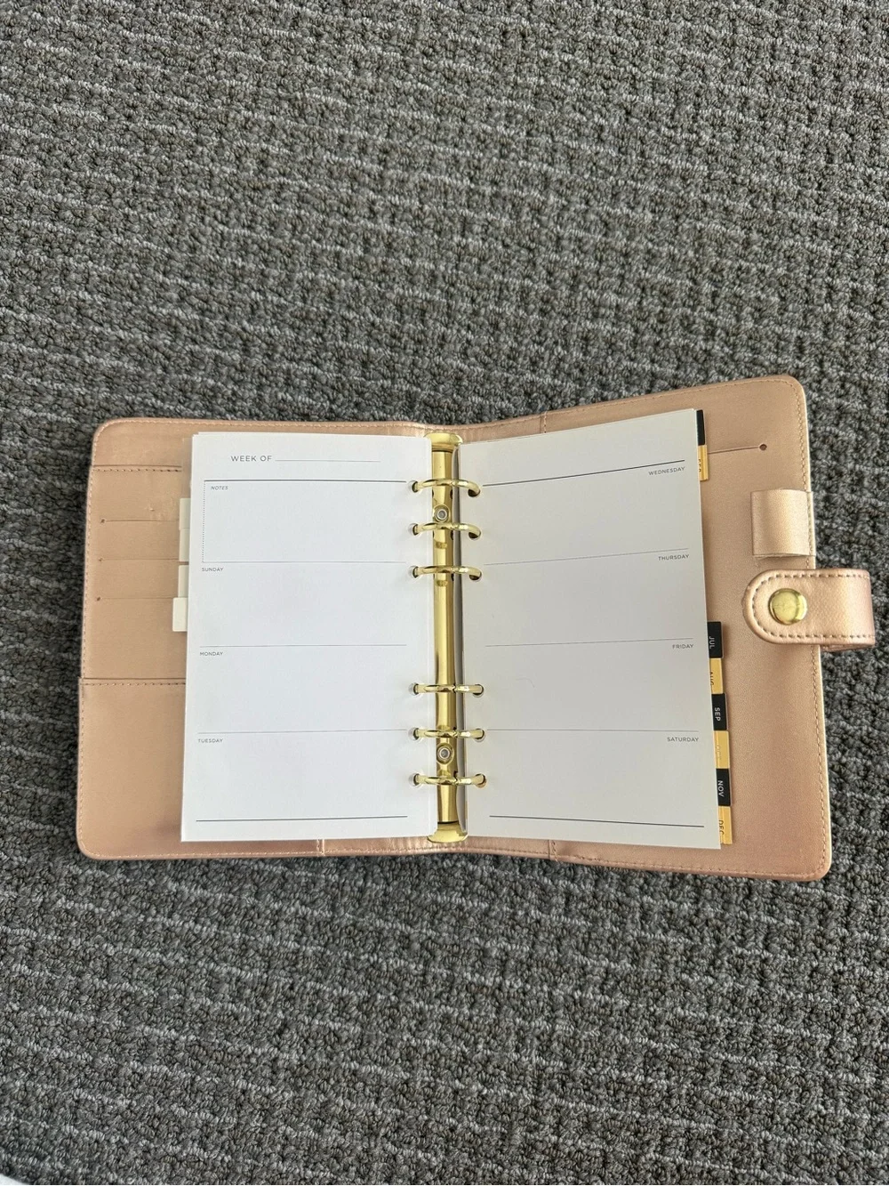 Rose Gold Planner with Gold Hardware